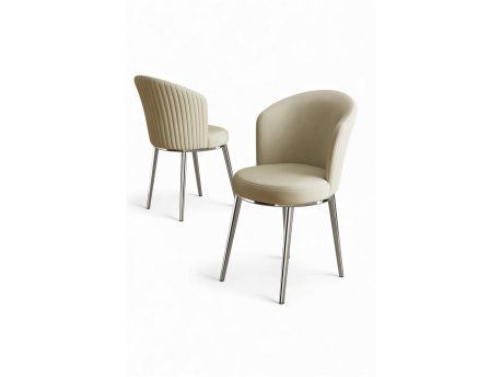 HANAH HOME Set stolica (4 dela) Risa Cream Chrome