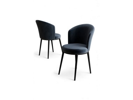 HANAH HOME Set stolica (4 dela) Risa Anthracite Black