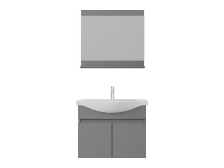 HANAH HOME Set kupatilskog nameštaja (2 komada) Mare 80 Matte Grey