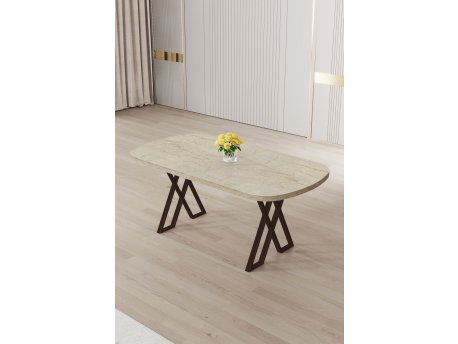HANAH HOME Trpezarijski sto Kaye Travertine Brown