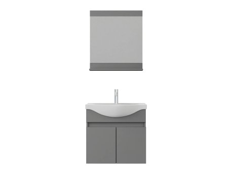 HANAH HOME Set kupatilskog nameštaja (2 komada) Mare 65 Matte Grey