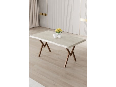 HANAH HOME Trpezarijski sto Akort Travertine Brown