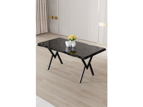 HANAH HOME Trpezarijski sto Akort Black Marble Black