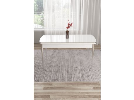 HANAH HOME Trpezarijski sto Nira White Chrome