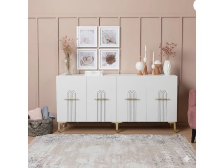 HANAH HOME Komoda Ida 150 White Gold