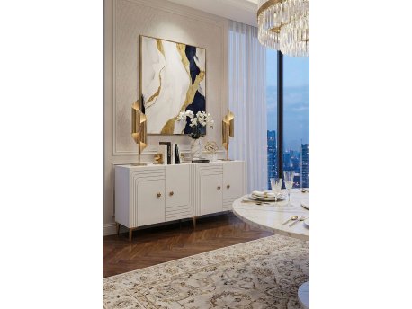 HANAH HOME Komoda Lessi 150 White Gold