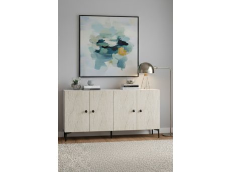 HANAH HOME Komoda Pella 150 White Travertine