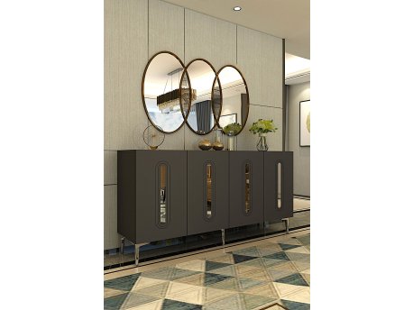 HANAH HOME Komoda Rany 150 Anthracite Silver