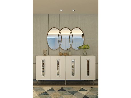 HANAH HOME Komoda Rany 150 White Silver