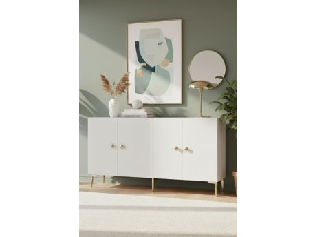 HANAH HOME Komoda Simple 150 White Gold