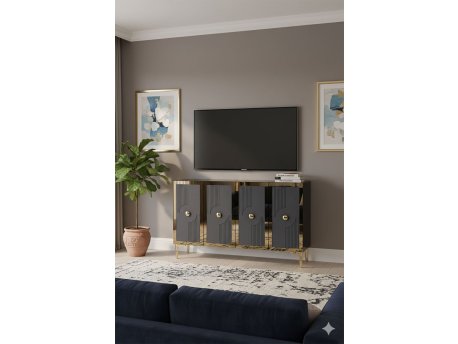 HANAH HOME Komoda Pega 120 Anthracite Gold