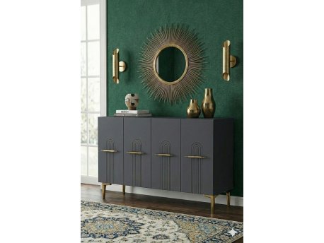 HANAH HOME Komoda Ida 120 Anthracite Gold