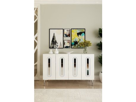 HANAH HOME Komoda Rany 120 White Silver