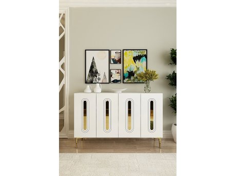 HANAH HOME Komoda Rany 120 White Gold