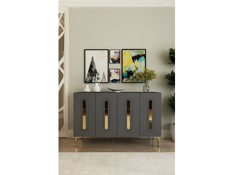 HANAH HOME Komoda Rany 120 Anthracite Gold