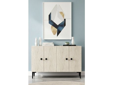 HANAH HOME Komoda Pella 120 White Travertine