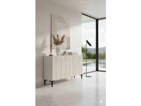 HANAH HOME Komoda Zeynep 120 White Travertine