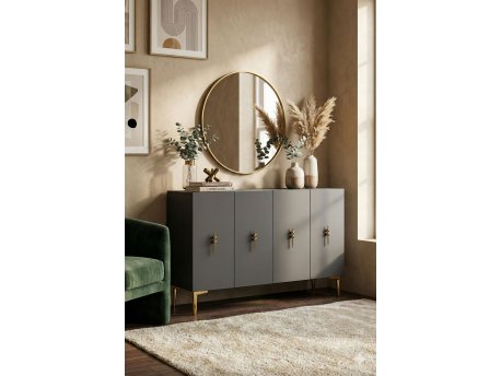 HANAH HOME Komoda Salkım 120 Anthracite Gold