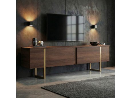 HANAH HOME TV Polica Onera Milano Walnut Gold