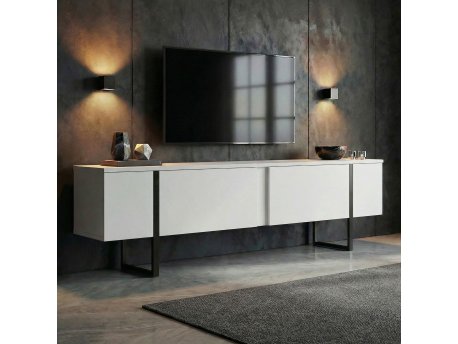 HANAH HOME TV Polica Onera White Black