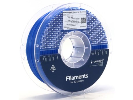 GEMBIRD 3DP-ABS1.75HY-01-B ABS filament velike brzine za 3D stampac 1.75mm, kotur 1KG BLUE