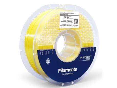 GEMBIRD 3DP-STPU1.75-01-Y Gembird Silk TPU Filament za 3D stampac 1.75mm, kotur 1KG YELLOW