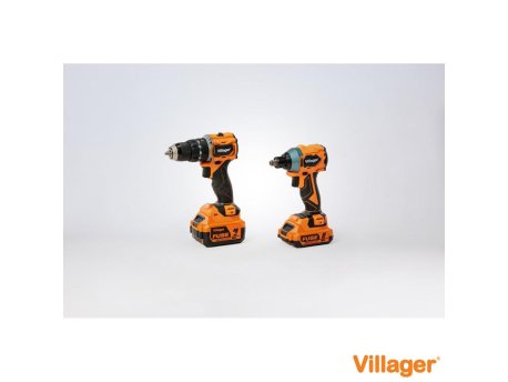 VILLAGER FUSE set bušilica VLP 5121 + odvrtač VLP 6420, baterija 1x2,0Ah,1x4,0Ah, punjač 2,4A