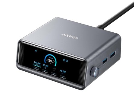 ANKER Prime 250W GaN stoni brzi punjač, 6-portova (4x USB-C, 2x USB-A) srebrni