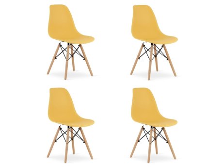 Oskar OSAKA stolica senf / prirodne noge set 4 komada