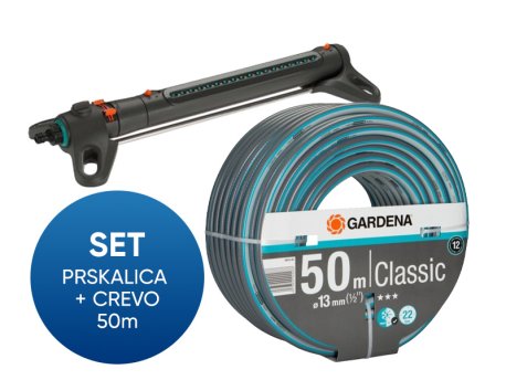 GARDENA SET PRSKALICA + CLASSIC CREVO 50m