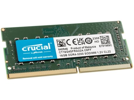CRUCIAL 16GB SODIMM DDR4 3200MHz CT16G4SFS832A