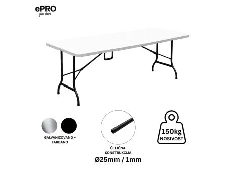 EPRO Garden sklopivi baštenski sto 180x74x74cm, metal-plastika
