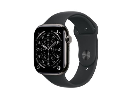 APPLE Watch S11 Cellular 42mm Slate Titanium Case with Black Sport Band - S/M (mf8r4rk/a)
