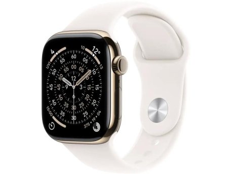 APPLE Watch S11 Cellular 42mm Gold Titanium Case with Light Blush Sport Band - M/L (mf8x4rk/a)