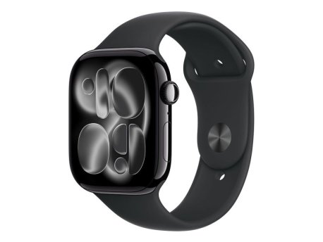APPLE Watch S11 Cellular 46mm Jet Black Aluminium Case with Black Sport Band - S/M (mfc24rk/a)