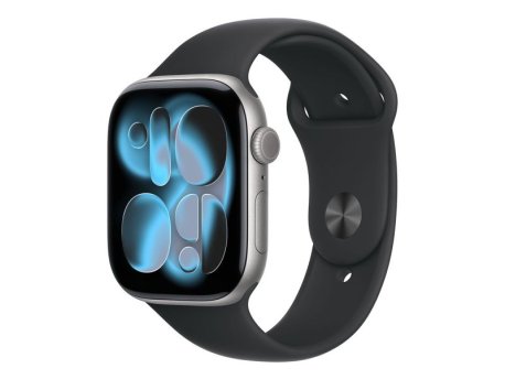 APPLE Watch S11 Cellular 46mm Space Grey Aluminium Case with Black Sport Band - M/L (mfca4rk/a)