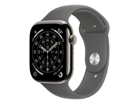 APPLE Watch S11 Cellular 46mm Natural Titanium Case with Stone Grey Sport Band - S/M (mfcw4rk/a)
