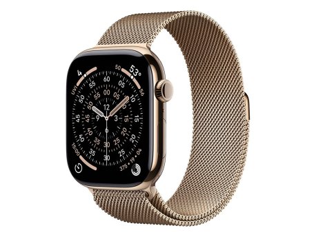 APPLE Watch S11 Cellular 46mm Gold Titanium Case with Gold Milanese Loop - M/L (mfd84rk/a)