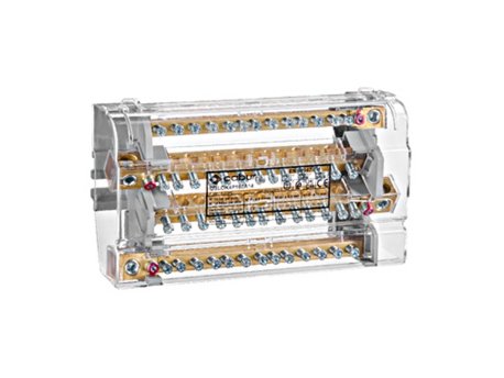SCHRACK Razvodni blok, 4p, 160A, ulaz 1x50mm², izlaz 4x35+9x16mm²