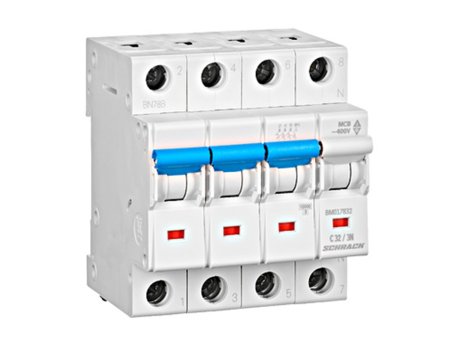 SCHRACK Autom. osigurač 32A/C/3 pol+N 10KA IEC/EN 60 898 15KA IEC 947-2