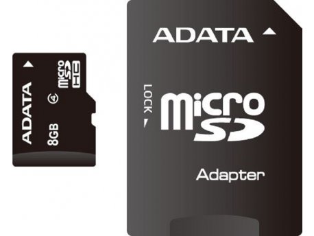 ADATA MICRO SD  8GB + SD adapter AUSDH8GCL4-RA1