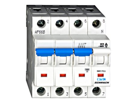 SCHRACK Autom. osig. 16A/C/3 pol+N 10KA IEC/EN 60 898 15KA IEC 947-2