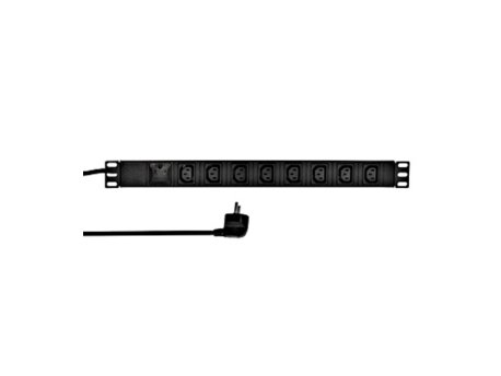 SCHRACK 19'' Nap.panel 8xC13+prenap.zašt, ulaz SCHUKO, 1U,ALU,kabl 2m