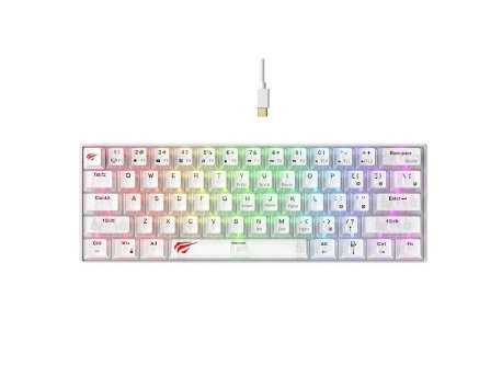 Havit KB903L RGB tastatura transparent-bela