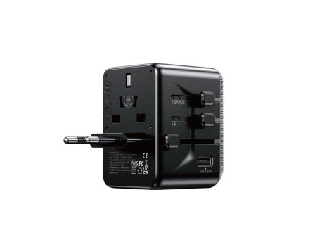 WEKOME WP-U69 Univerzalni Strujni GaN punjač, 5-porta USB (3.0 i 4 x 3.1 tipC-EU/UK/AU/US/JAP) 35W, crni