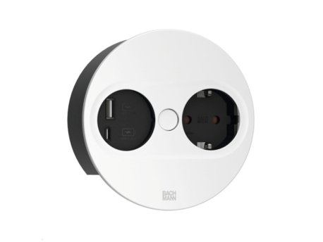 BACHMANN TWIST 2 Ugradna utičnica 1xšuko+1xUSB punjač,22W, beli