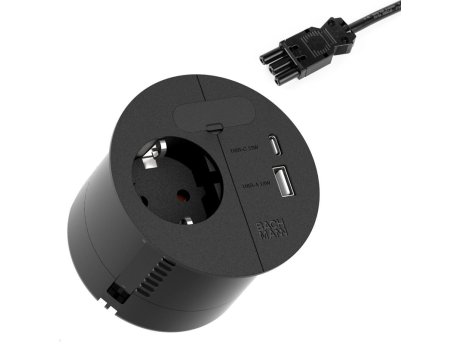 BACHMANN LOOP IN Ugradna utičnica 1xšuko,1xUSB A/C Charger,0,2m GST18