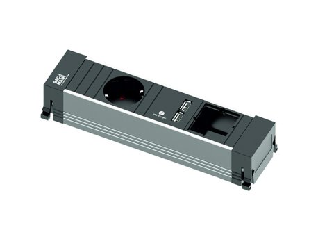 BACHMANN POWER FRAME napoj.mod. 1xšuko+1xUSB doub.charg.+1xpraz.mest
