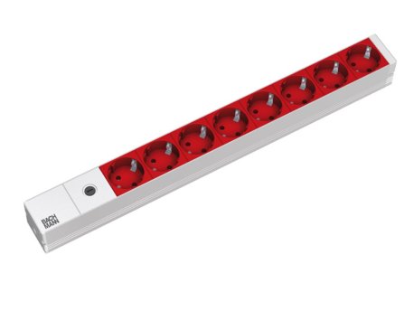 BACHMANN PDU Basic ALU 19'' 1U 8xšuko crveni, os.10A, ulazC14, kabl 2m