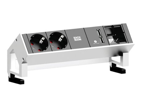 BACHMANN DESK2 nadgra. modular. kut.2xšuko+2xUSB punjač+1xpraz.mesto